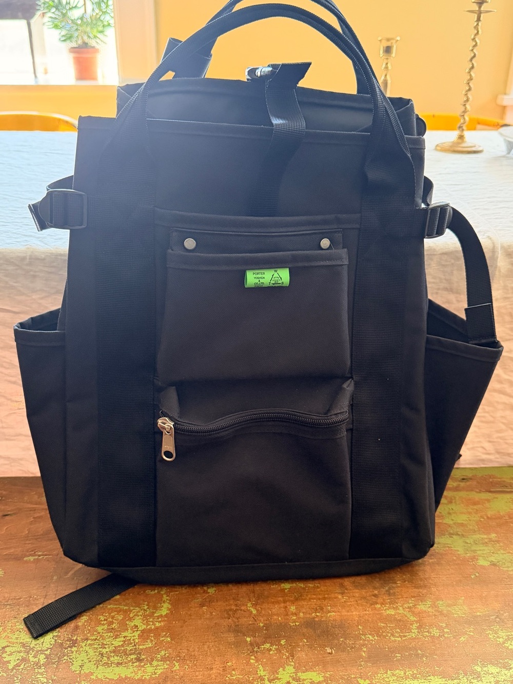 Porter Yoshida Tokyo 2-Way Tote Backpack – Black Utility Bag - Picture 7 of 8